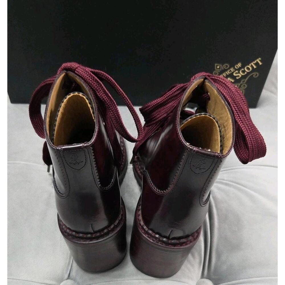 The Office of Angela Scott Miss Billie Boots Dark Red Leather Womens Shoes 37 7 - Picture 11 of 15